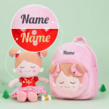 Load image into Gallery viewer, Personalized Pink Plush Mini Baby Girl Doll With Changeable Outfit
