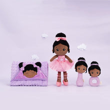 Load image into Gallery viewer, OUOZZZ Personalized Deep Skin Tone Plush Pink Ballet Doll