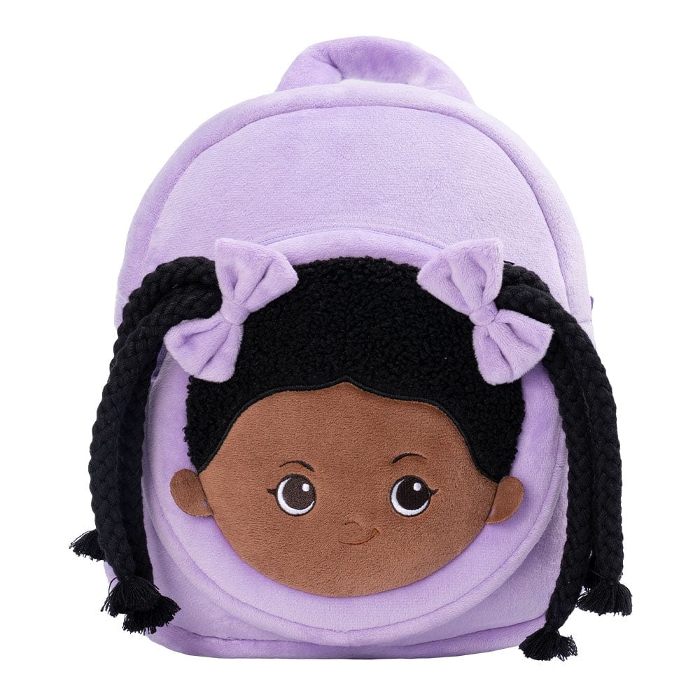 OUOZZZ Personalized Deep Skin Tone Plush Purple Ash Backpack Only Backpack