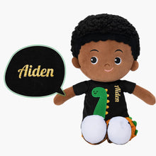 Load image into Gallery viewer, OUOZZZ Personalized Deep Skin Tone Plush Boy Doll Boy Doll