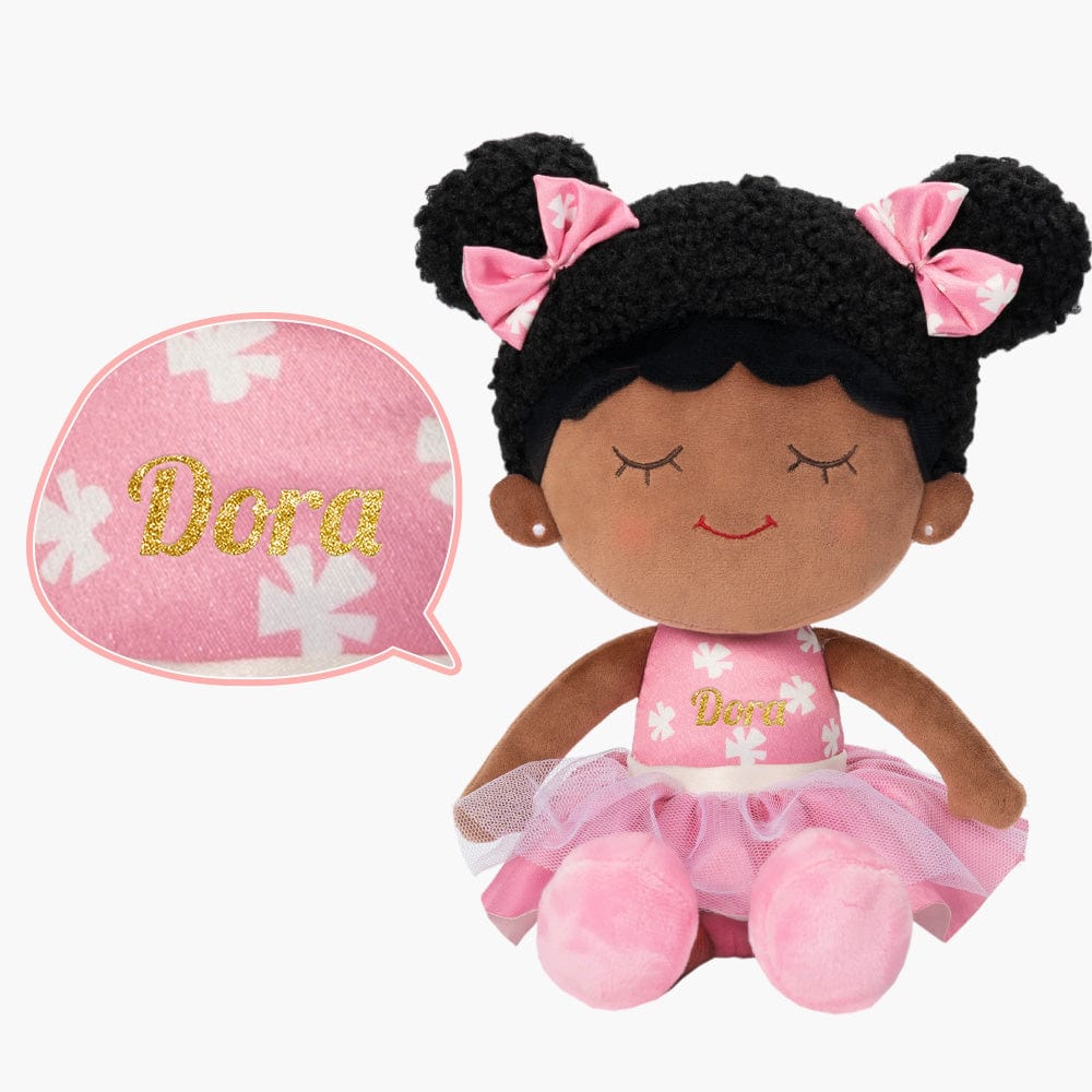 OUOZZZ Personalized Deep Skin Tone Plush Pink Dora Doll Only Doll⭕️