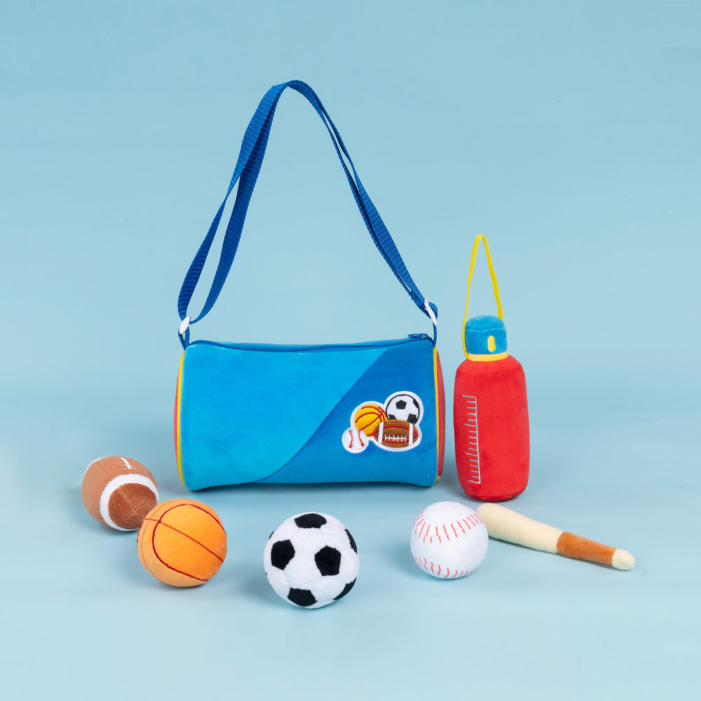 Personalized Baby's First Sports Bag Plush Playset Sound Toy Gift Set
