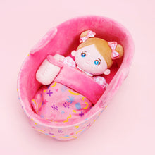 Load image into Gallery viewer, Personalized Blue Eyes Mini Plush Baby Girl Doll &amp; Gift Set