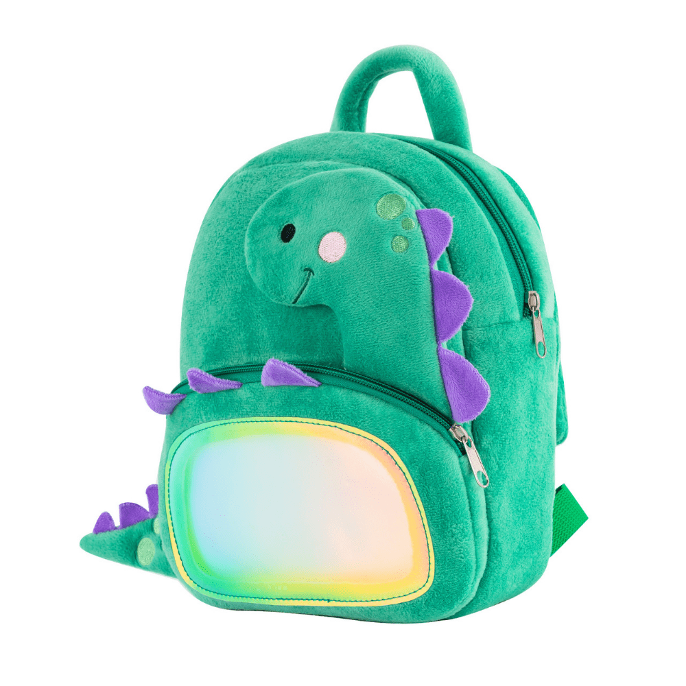 OUOZZZ Personalized Green Dinosaur Plush Backpack