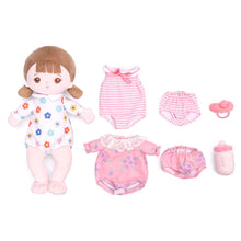 Load image into Gallery viewer, OUOZZZ Personalized White Sitting Position Plush Lite Baby Girl Doll Dress-up Set