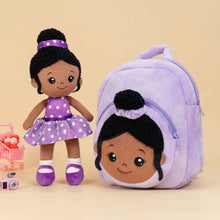 Load image into Gallery viewer, OUOZZZ OUOZZZ Personalized Doll + Backpack Bundle Deep Purple Nevaeh / With Backpack