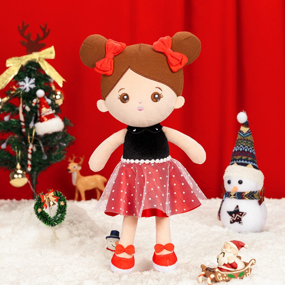 OUOZZZ Christmas Sale - Personalized Doll Baby Gift Set Deep Red Dress Doll
