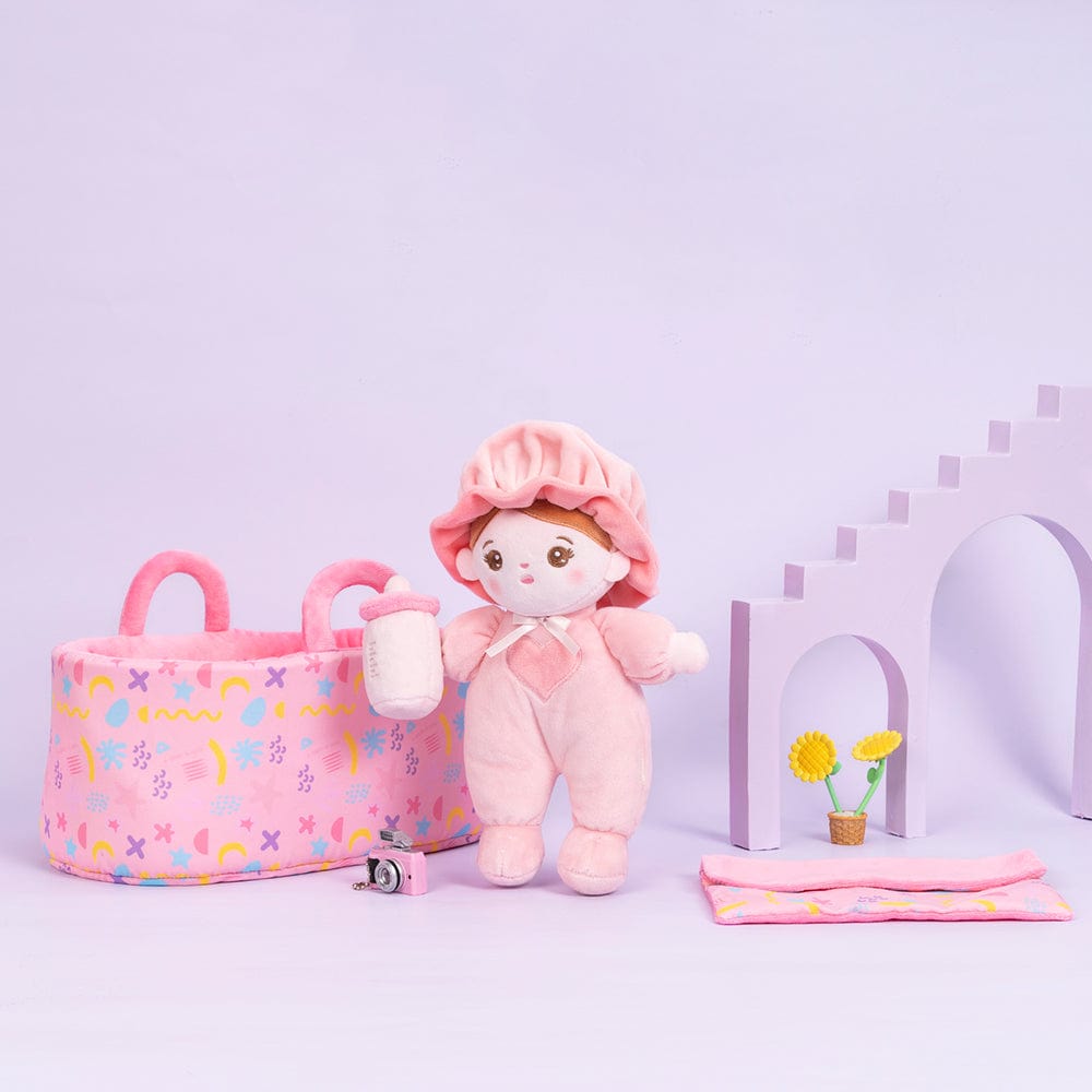 Personalizedoll Personalized Pink Mini Plush Baby Girl Doll & Gift Set