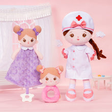 Load image into Gallery viewer, OUOZZZ Personalized Nurse Plush Baby Girl Doll With Rattle &amp; Towel🔔
