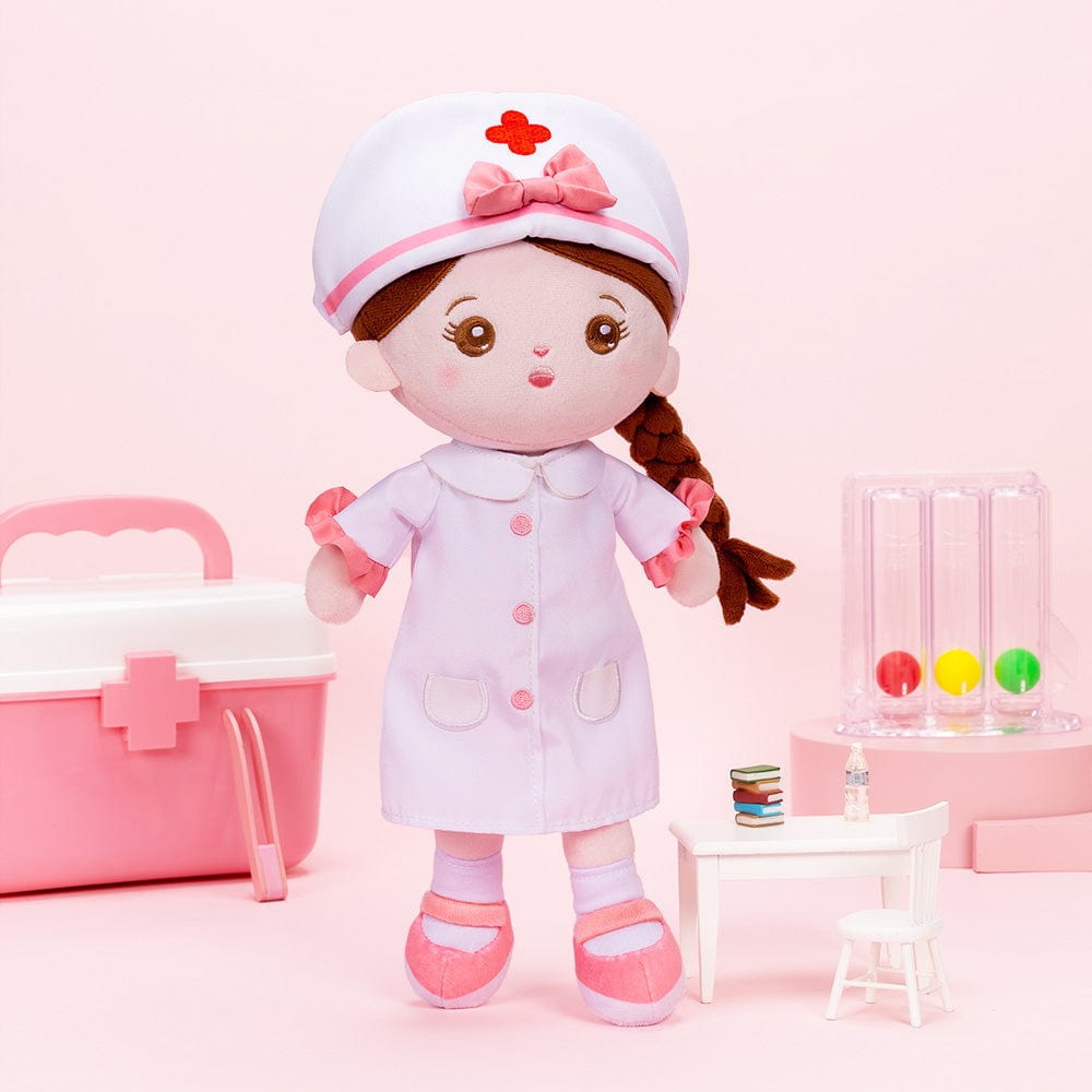 OUOZZZ Personalized Nurse Plush Baby Girl Doll Only Doll