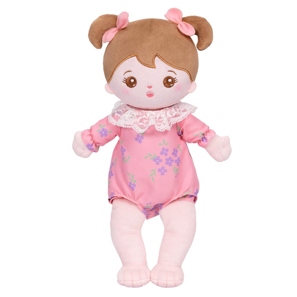 OUOZZZ Personalized Pink Sitting Position Plush Lite Baby Girl Doll