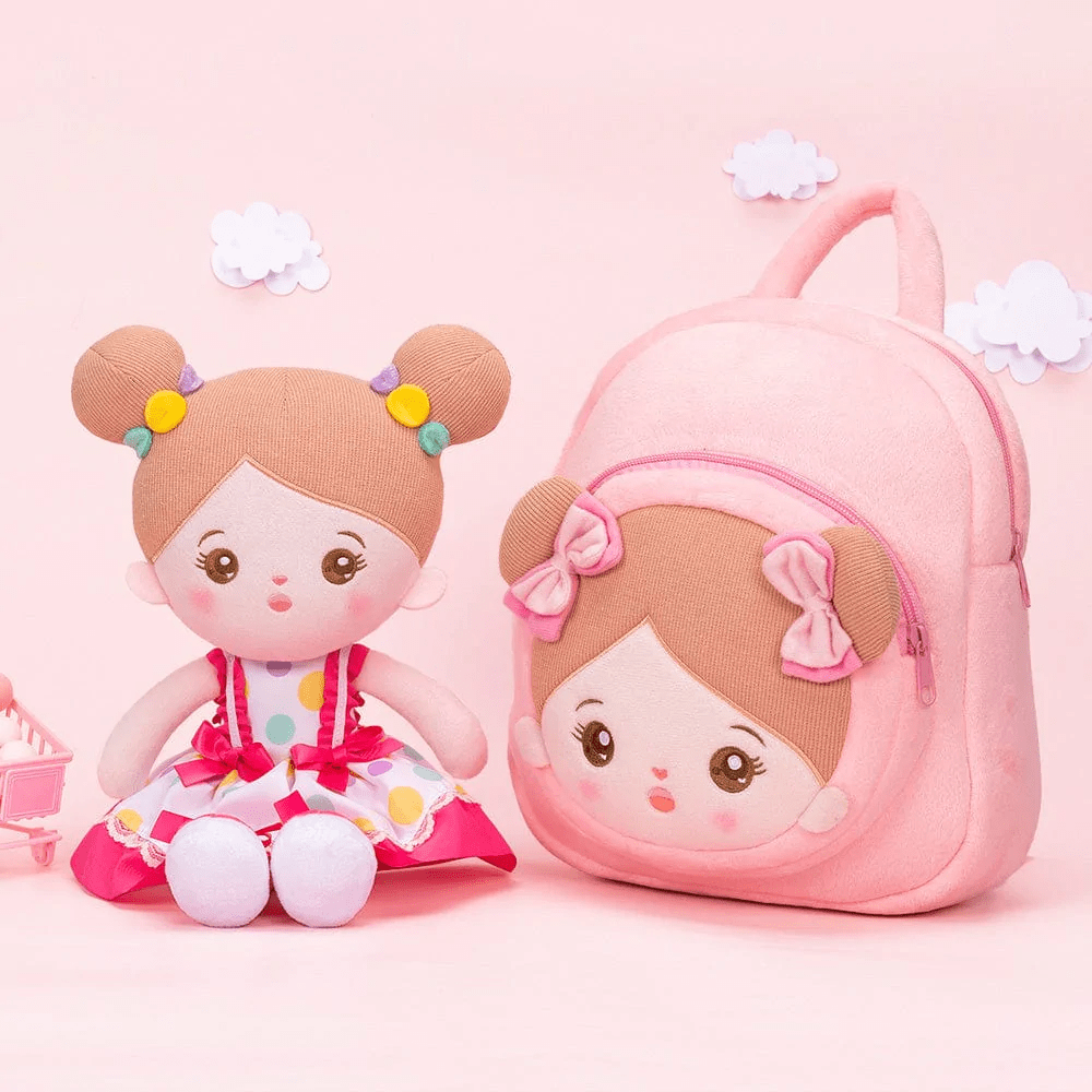 OUOZZZ OUOZZZ Personalized Doll + Backpack Bundle Colored Dots🍨 / With Backpack