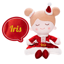 Load image into Gallery viewer, Personalizedoll Personalized Girl Doll + Optional Backpack Iris Christmas Red Doll / Only Doll