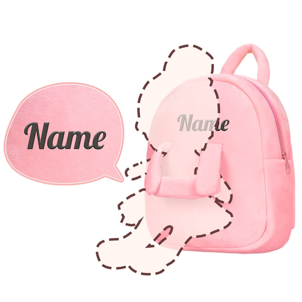 OUOZZZ Pink Backpack with Doll Carrier