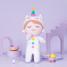 Load image into Gallery viewer, OUOZZZ Personalized White Unicorn Pajamas Boy Doll