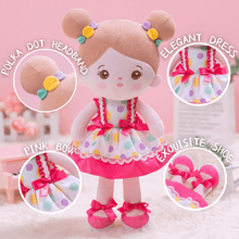 Load image into Gallery viewer, OUOZZZ Personalized Pink Polka Dot Skirt Plush Rag Baby Doll Only Doll