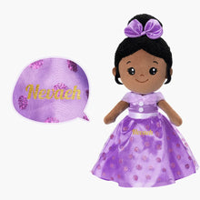 Load image into Gallery viewer, OUOZZZ Personalized Deep Skin Tone Plush Purple Princess Doll Only Doll