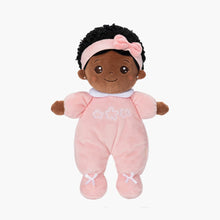 Load image into Gallery viewer, OUOZZZ Personalized Deep Skin Tone Pink Mini Plush Baby Doll
