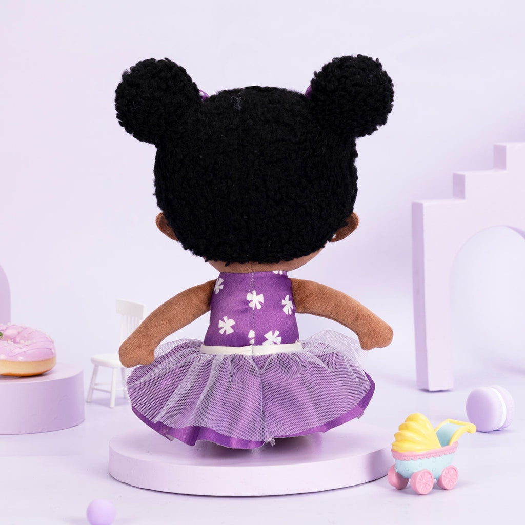 OUOZZZ Personalized Purple Deep Skin Tone Plush Dora Doll