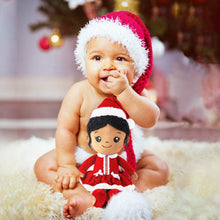 Load image into Gallery viewer, OUOZZZ Personalized Deep Skin Tone Red Christmas Plush Baby Girl Doll