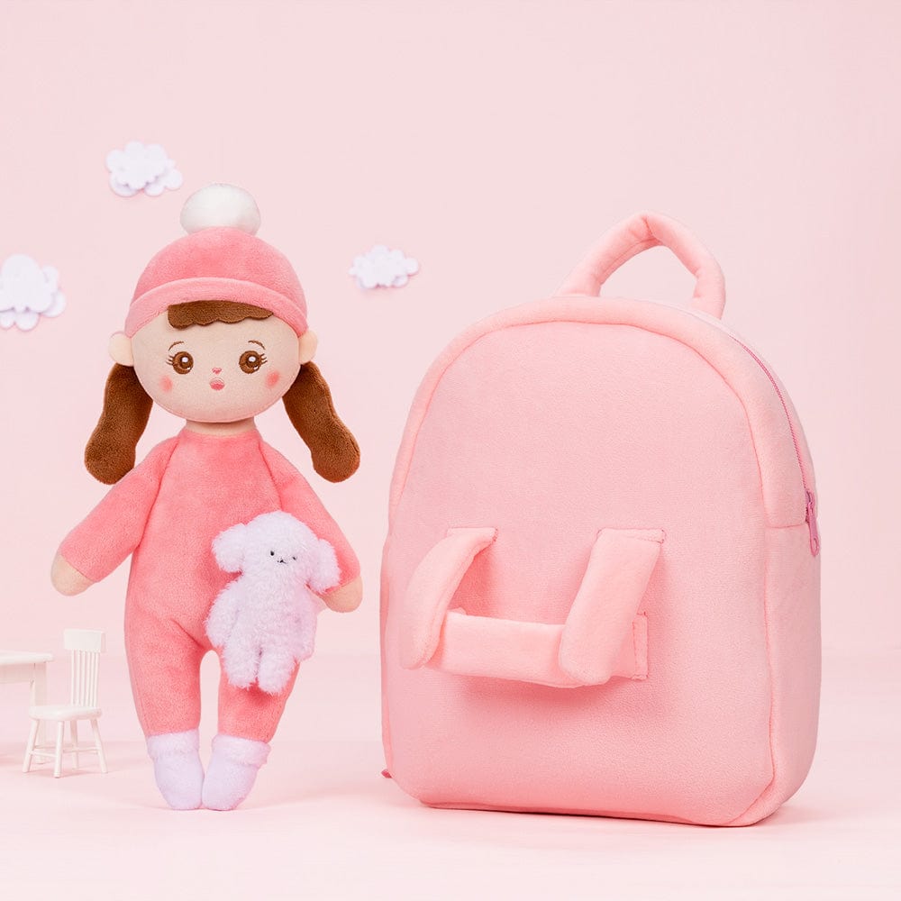 OUOZZZ Personalized Pink Lite Plush Rag Baby Doll With Bag🎒