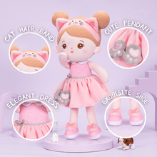 Load image into Gallery viewer, OUOZZZ Personalized Pink Cat Plush Baby Girl Doll