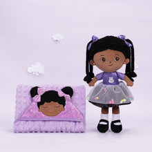 Load image into Gallery viewer, OUOZZZ Personalized Purple Deep Skin Tone Plush Ash Doll Ash+Blanket (47&quot; x 47&quot;)