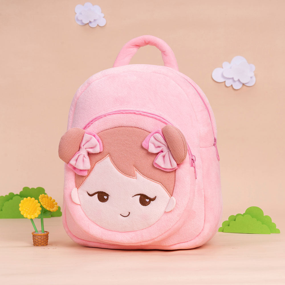 Personalized Playful Girl Pink Plush Backpack