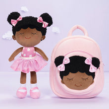 Load image into Gallery viewer, OUOZZZ Personalized Deep Skin Tone Plush Pink Dora Doll With Backpack🎒