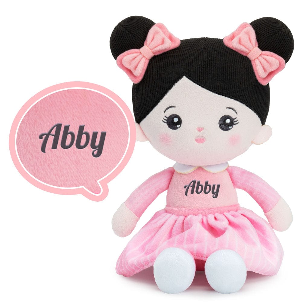 OUOZZZ Personalized Plush Rag Baby Doll - Girl-Black Hair