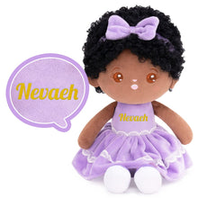 Load image into Gallery viewer, OUOZZZ Personalized Plush Rag Baby Doll - Girl-Deep Skin Tone