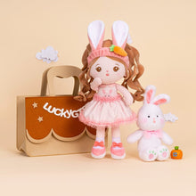 Load image into Gallery viewer, OUOZZZ Personalized Big Ears Bunny Plush Baby Girl Doll Gift Bag Set