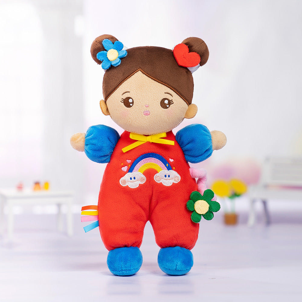 Personalized Brown Skin Tone Mini Plush Baby Girl Doll