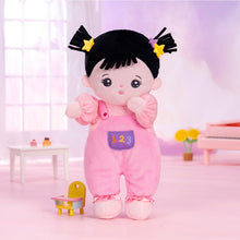 Load image into Gallery viewer, Personalized Black Hair Mini Plush Baby Girl Doll