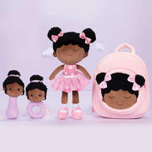 Load image into Gallery viewer, OUOZZZ Personalized Deep Skin Tone Plush Pink Dora Doll