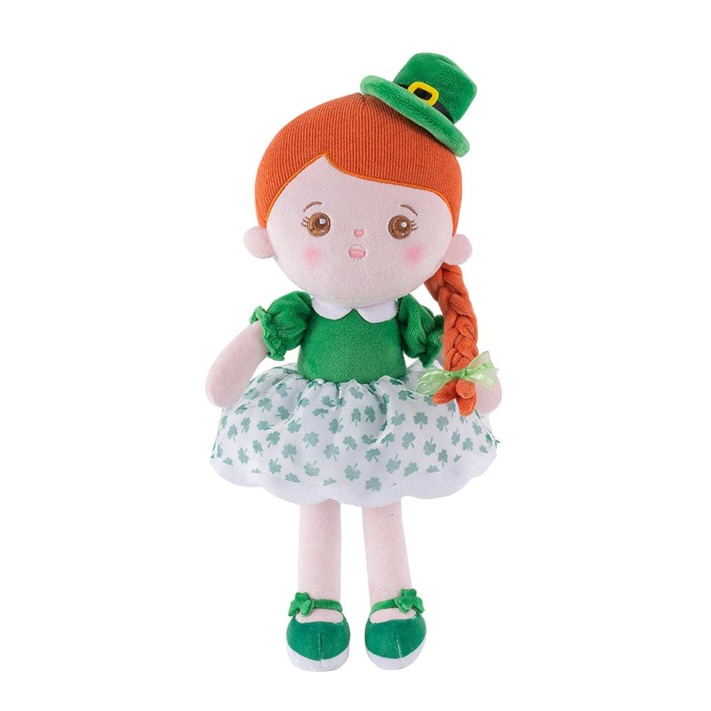 OUOZZZ Red Hair Personalized Green Clover Plush Doll