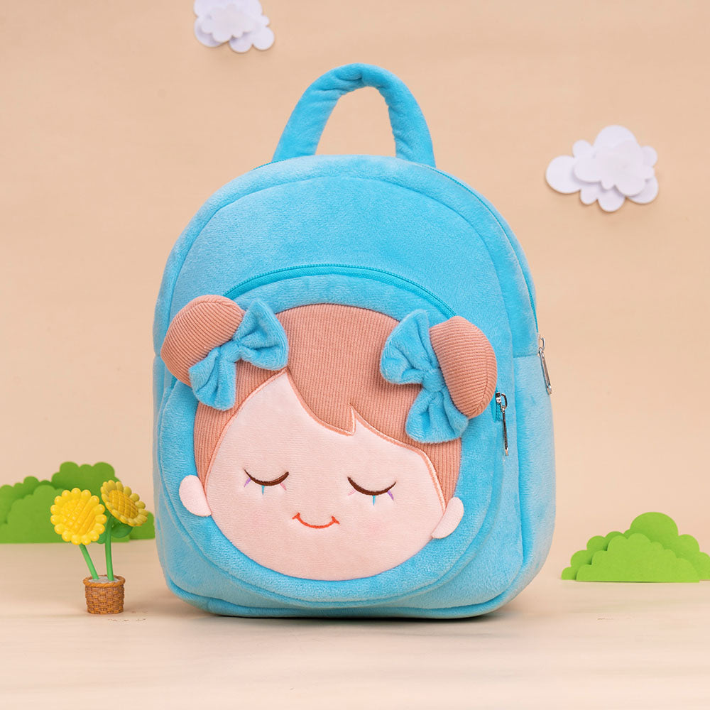 Personalized Blue Plush Backpack