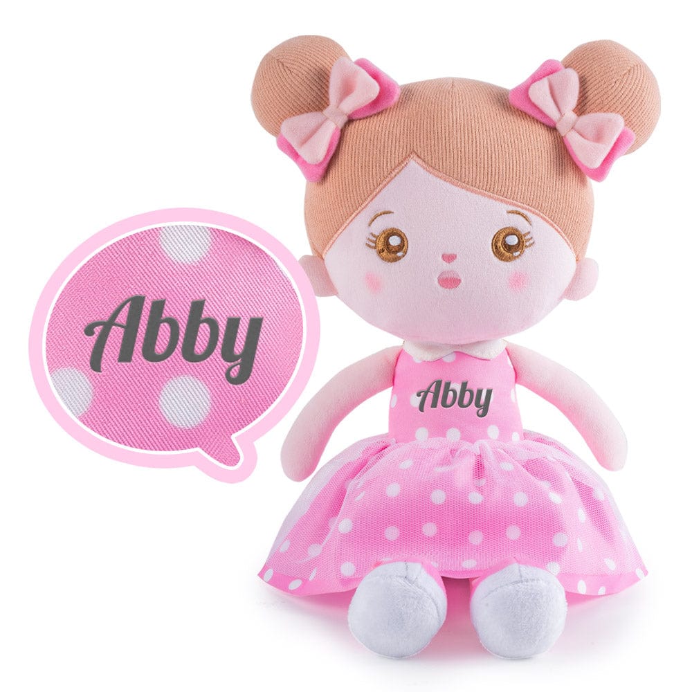 OUOZZZ Personalized Plush Rag Baby Doll - Girl-Light Brown Hair
