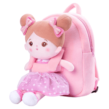 Load image into Gallery viewer, OUOZZZ Personalized Pink Plush Backpack Pink Dots🌸