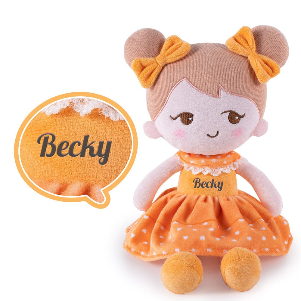 OUOZZZ Personalized Playful Becky Girl Plush Doll - 7 Color Orange🍊
