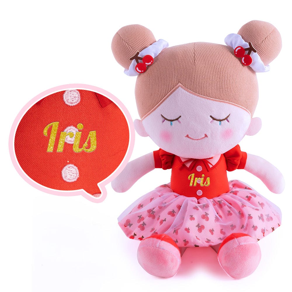 Personalizedoll Personalized Girl Doll + Optional Backpack Iris Cherry Doll / Only Doll